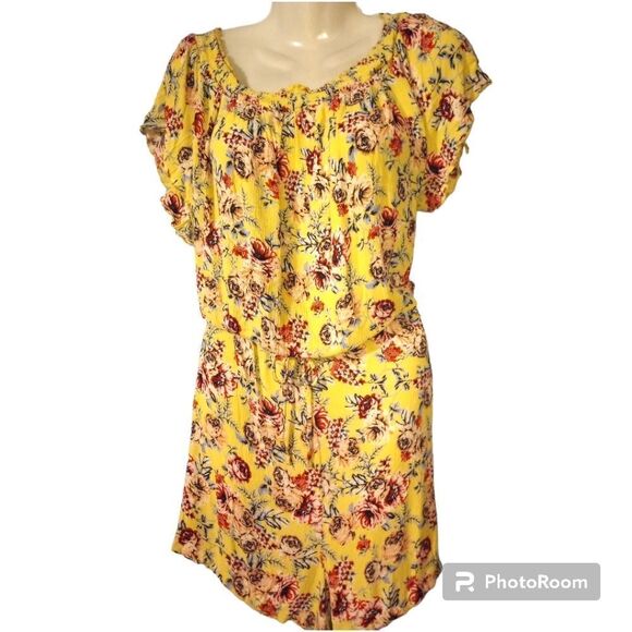 No comment off the shoulder floral romper with elastic waist & knot tie … - Picture 1 of 12